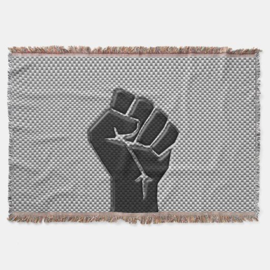 Solidaritätsfaust in Carbon Fibre Print Style Decke (Vorderseite)