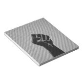 Solidaritätsfaust in Carbon Fibre Print Style Notizblock (angewinkelt)