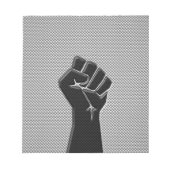 Solidaritätsfaust in Carbon Fibre Print Style Notizblock (Vorderseite)