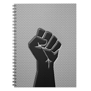 Solidaritätsfaust in Carbon Fibre Print Style Notizblock