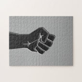 Solidaritätsfaust in Carbon Fibre Print Style Puzzle (Horizontal)