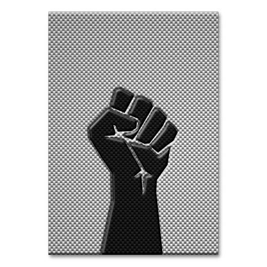 Solidaritätsfaust in Carbon Fibre Print Style Tischnummer (Vorderseite)