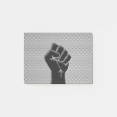 Solidaritätsfaust in der Dekoration aus Kohlenstof Post-it Klebezettel (Vorderseite)