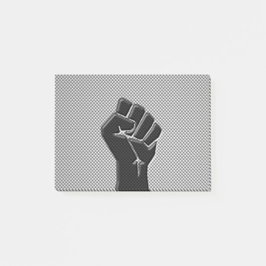Solidaritätsfaust in der Dekoration aus Kohlenstof Post-it Klebezettel (Vorderseite)