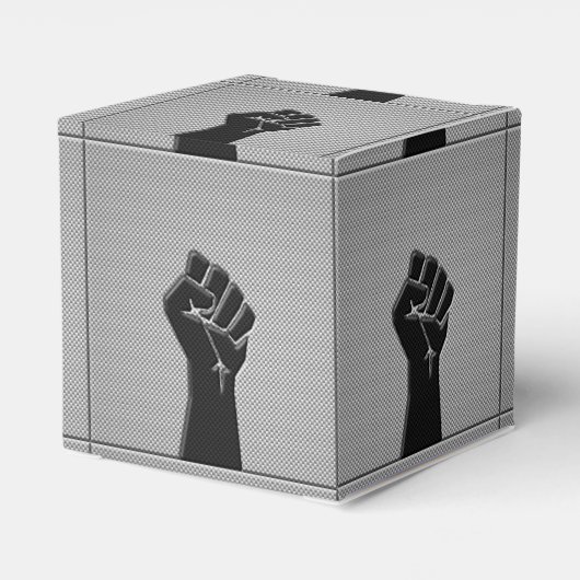 Solidarity Fist Carbon Fibre Dekorstil Geschenkschachtel (Rückseite)
