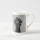 Solidarity Fist Carbon Fibre Dekorstil Porzellantasse (Rechts)