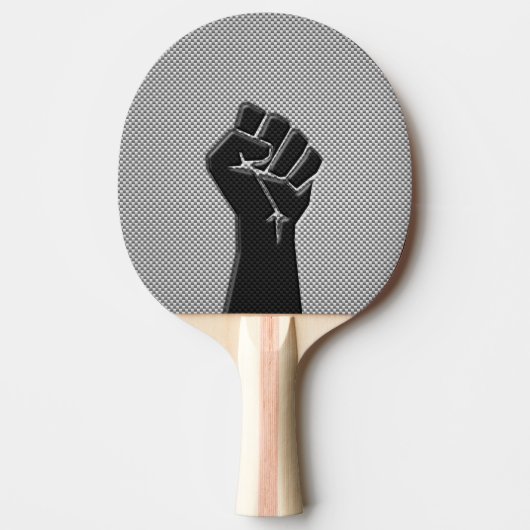 Solidarity Fist Carbon Fibre Dekorstil Tischtennis Schläger (Vorderseite)