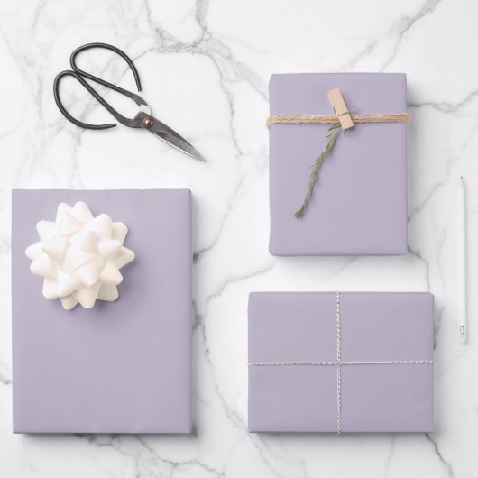 Solide alte Lavendel staubig lila Geschenkpapier Set (Vorderseite)