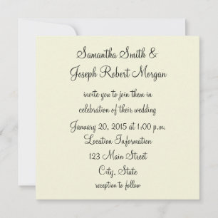 Solide beige Hochzeit Einladung
