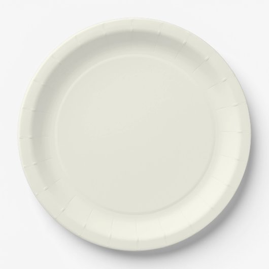 Solide Elfenbeinfarbene Minimalistische Moderne Pappteller (Vorderseite)