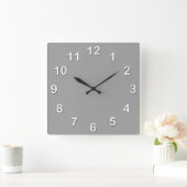 Solide Farbe: Dunkelgrau Quadratische Wanduhr (Zuhause)