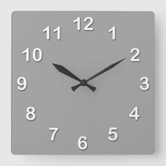 Solide Farbe: Dunkelgrau Quadratische Wanduhr (Vorderseite)