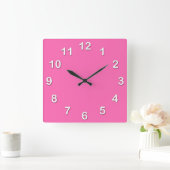 Solide Farbe: Hot Pink #2 Quadratische Wanduhr (Zuhause)