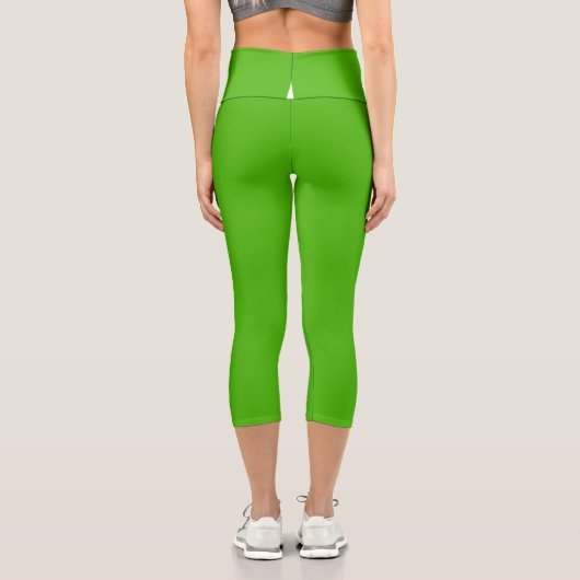 Solide Farbe kelgrün Capri Leggings (Rückseite)