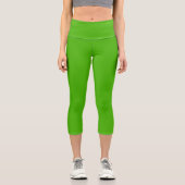 Solide Farbe kelgrün Capri Leggings (Vorderseite)