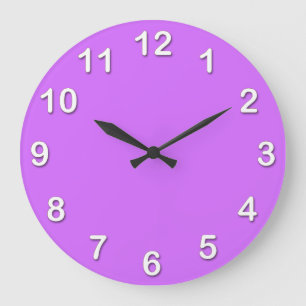 Solide Farbe: Lilac Lila Große Wanduhr