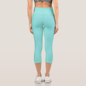 Solide Farbe mild aquamarin Türkis Capri Leggings (Rückseite)