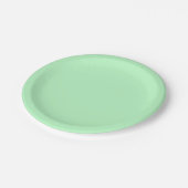 Solide Farbe: Minze Pappteller (Schrägansicht)