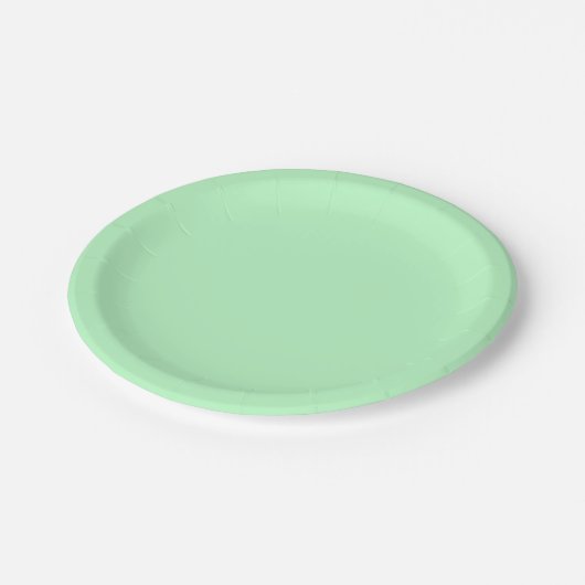 Solide Farbe: Minze Pappteller (Schrägansicht)