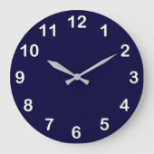 Solide Farbe: Navy Blue Große Wanduhr (Vorderseite)