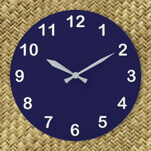 Solide Farbe: Navy Blue Große Wanduhr