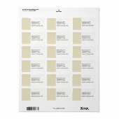 Solide Farbe: Sand Beige Adressaufkleber (Vorne)