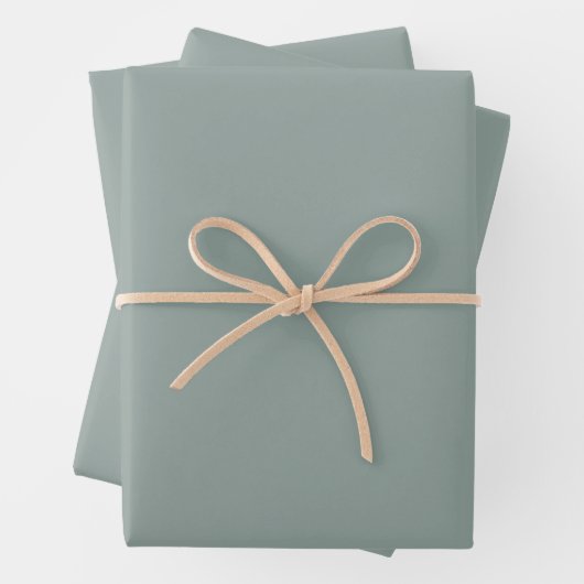 Solide Farbe schlicht agave grün blau Geschenkpapier Set (Beispiel)