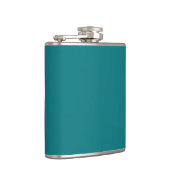 Solide Farbe schlicht Deep Aqua aquamarin Flachmann (Rechts)