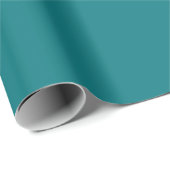 Solide Farbe schlicht Deep Aqua aquamarin Geschenkpapier (Rolleneckpunkt)