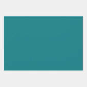 Solide Farbe schlicht Deep Aqua aquamarin Geschenkpapier Set (Vorderseite 2)