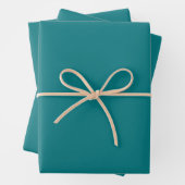 Solide Farbe schlicht Deep Aqua aquamarin Geschenkpapier Set (Beispiel)