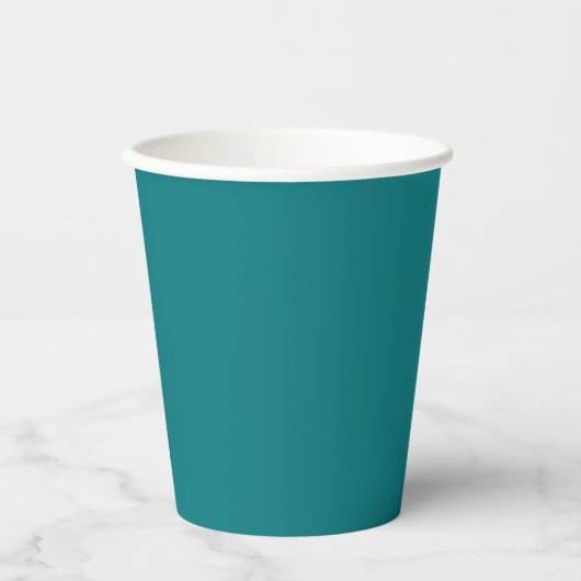 Solide Farbe schlicht Deep Aqua aquamarin Pappbecher (Vorderseite)
