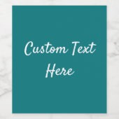 Solide Farbe schlicht Deep Aqua aquamarin Weinetikett (Einzelnes Label)