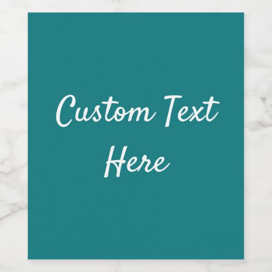 Solide Farbe schlicht Deep Aqua aquamarin Weinetikett (Einzelnes Label)