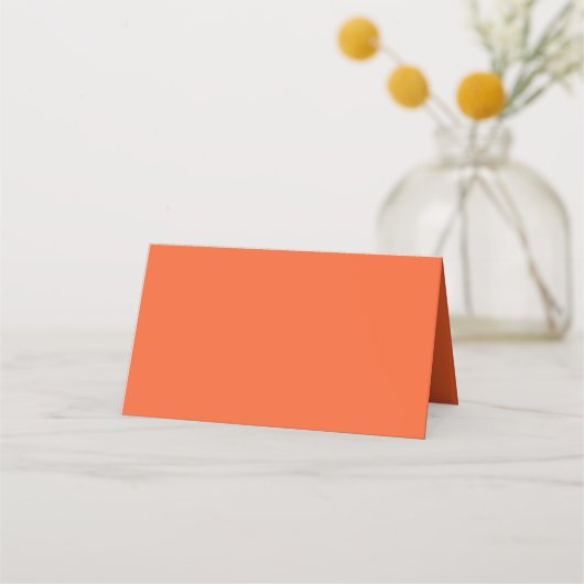 Solide Farbe schlicht exotisch orange rot Platzkarte (Vorderseite)