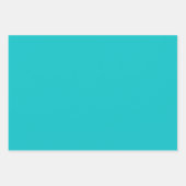 Solide Farbe schlicht leuchtend türkis Geschenkpapier Set (Vorderseite 3)