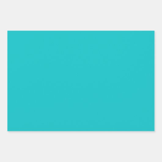 Solide Farbe schlicht leuchtend türkis Geschenkpapier Set (Vorderseite)