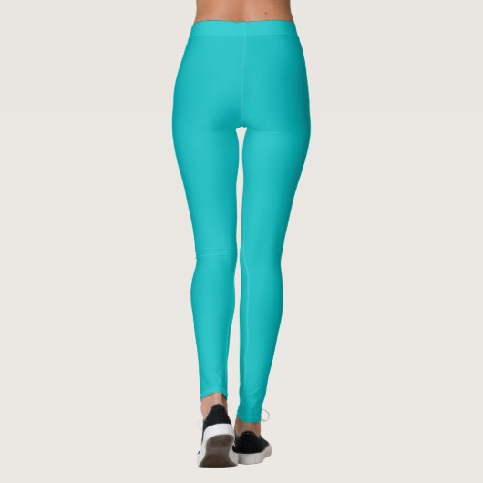 Solide Farbe schlicht leuchtend türkis Leggings (Rückseite)