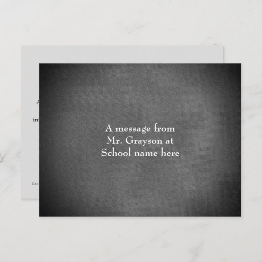 Solide graue Botschaft von der Lehrerpostkarte Postkarte (Vorne/Hinten)