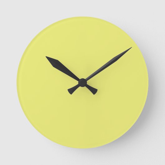 Solide helle zitronengelbe Wanduhr (Vorderseite)