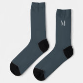 solide Holzkohle-Grau - Monogramm hinzufügen Socken (Linkes Detail)