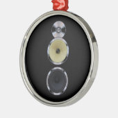 Solide Lautsprecher-Weihnachtsverzierung Silbernes Ornament (Links)