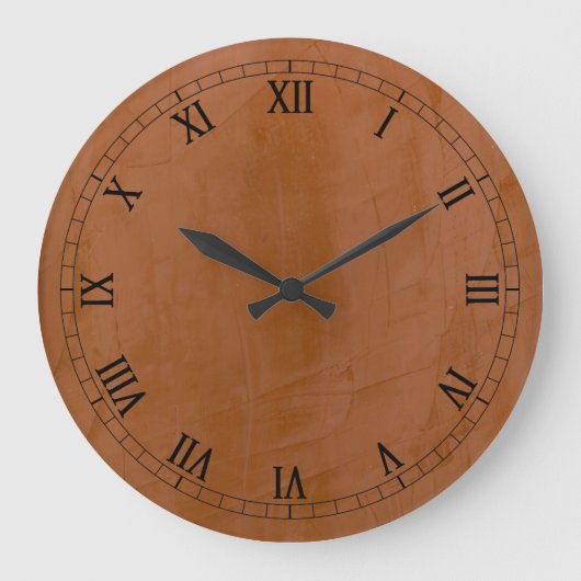Solide Mandarine Große Wanduhr (Vorderseite)