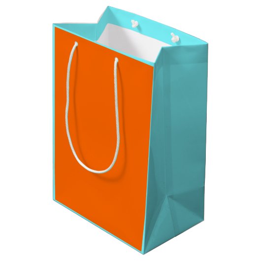 solide Neonfarben Mittlere Geschenktüte (Rückseite Schrägansicht)