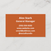 Solide Orange-Visitenkarten Visitenkarte (Vorderseite)