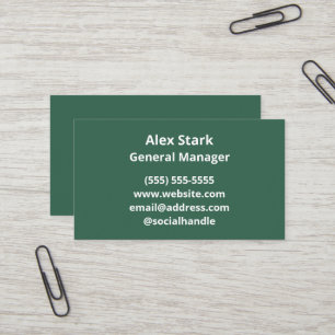 Solide Pine Green Business Cards Visitenkarte