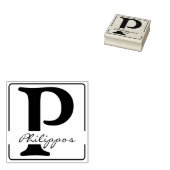 Solide Rahmen + Monogramm/Name Gummistempel (Stempel)