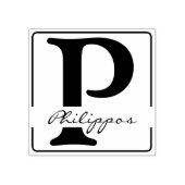 Solide Rahmen + Monogramm/Name Gummistempel (Prägung)