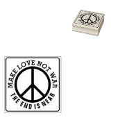 Solide Rahmen & Symbol - PEACE + Ihr Text Gummistempel (Stempel)