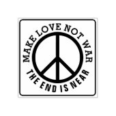 Solide Rahmen & Symbol - PEACE + Ihr Text Gummistempel (Prägung)